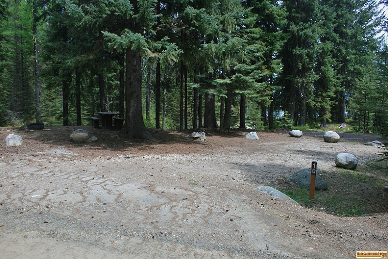 A picture of campsite number 10 in Amanita Campground