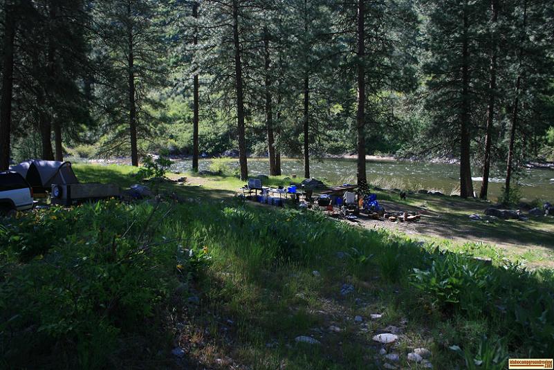 view of badger creek forest camp camping site 2 with the boise river