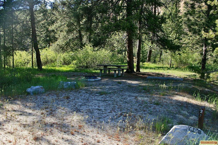 A campsite in Bowns Campground.