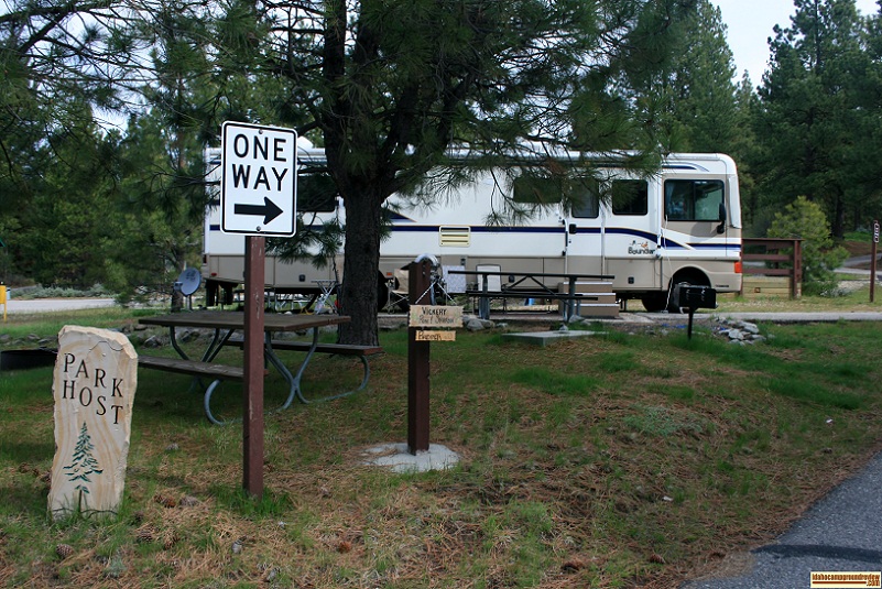 Camp host at Crown Point Campground, part of Lake Cascade State Park.