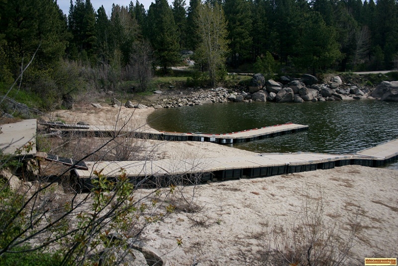 Mooring docks at Crown Point Campground, part of Lake Cascade State Park.