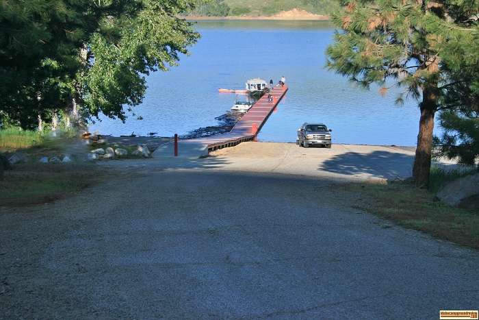 This is the boat ramp and handling dock at Curlew Creek Boat Ramp & Campground on Anderson Ranch Reservoir.