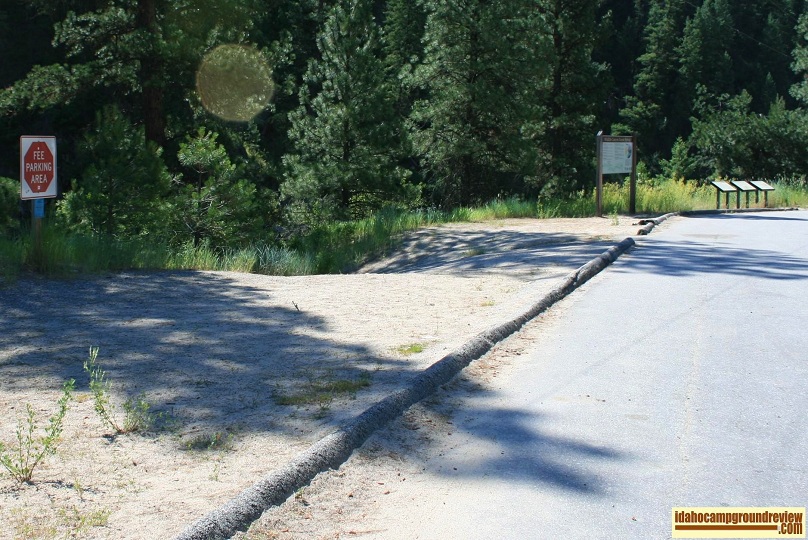Rafting input parking area at Deadwood Campground