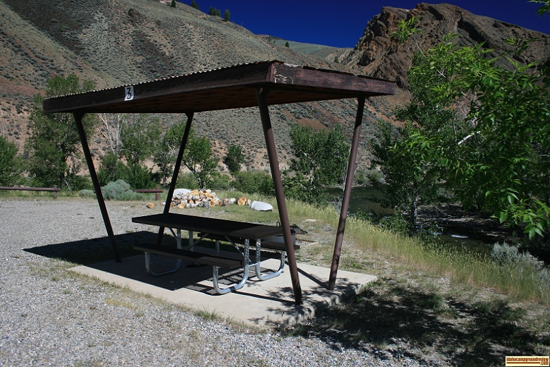 This is Site #3 in East Fork Recreation Site on the Salmon River south of Challis, Idaho.