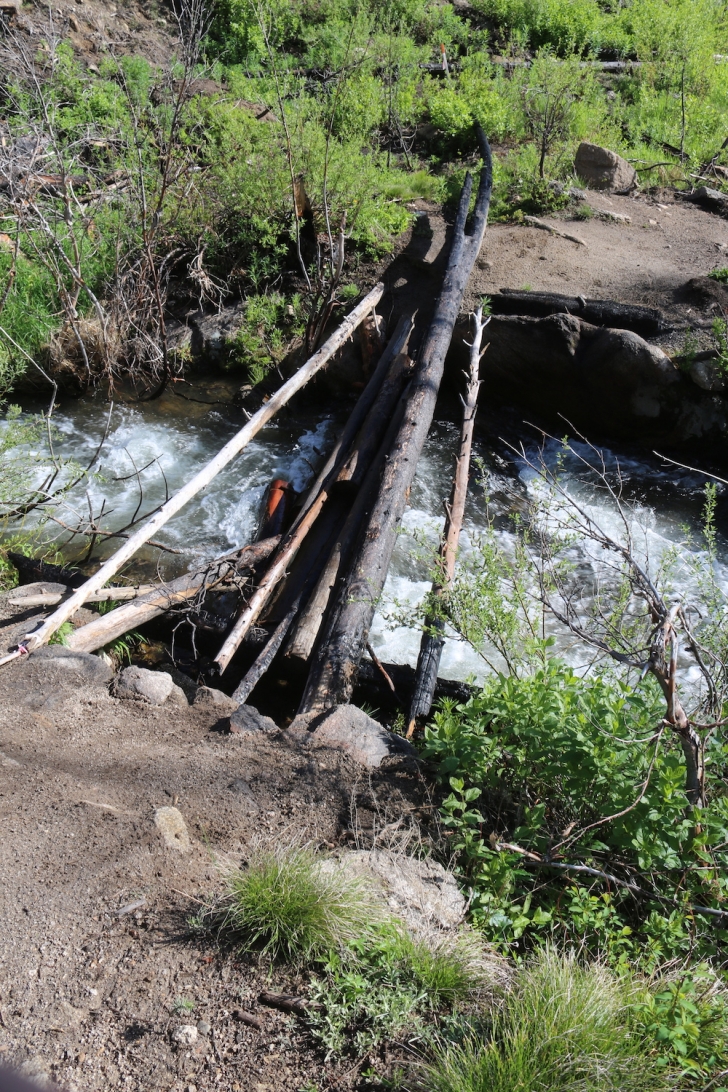 The bridges on the side streams were missing or in poor repair.