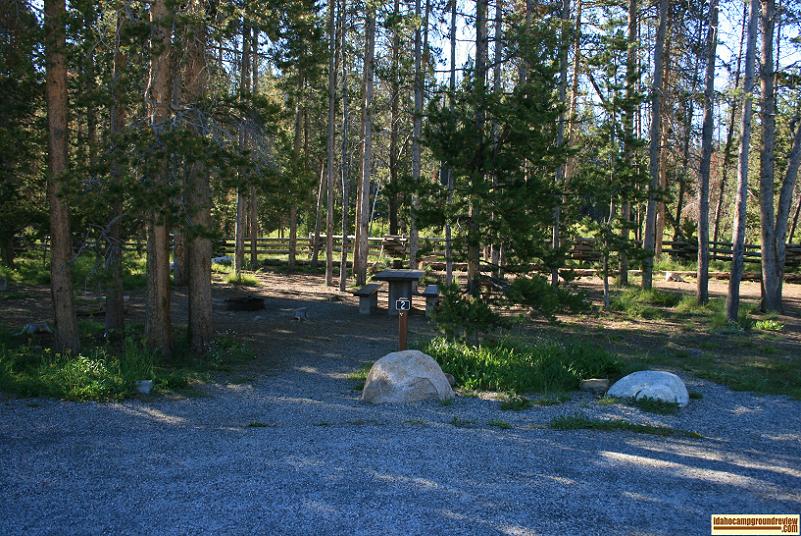 Camp site #2 in Elk Creek Campground near Stanley, Idaho