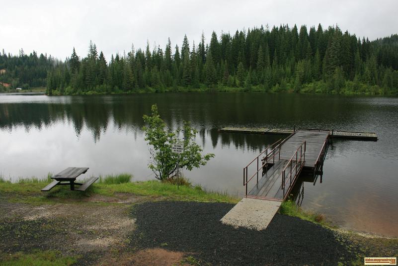 Swimming dock at elk creek reservoir