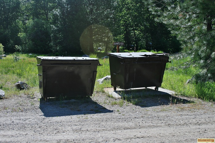 Elks Flat Campground Review, gabage dumpsters