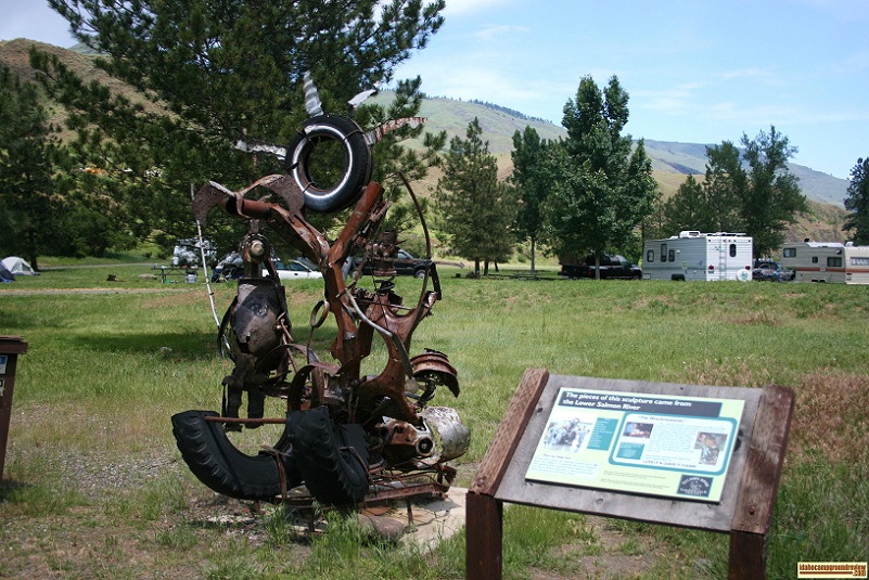 Here is a fun sculpture made of junk cleaned from the Salmon River.