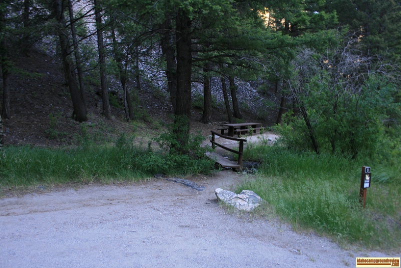 This is RV camping site #8 of Holman Creek Campground, which  is in a small valley.