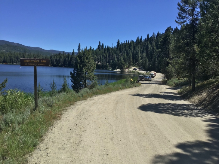 Camping in Idaho at Horsethief Reservoir Campground.
