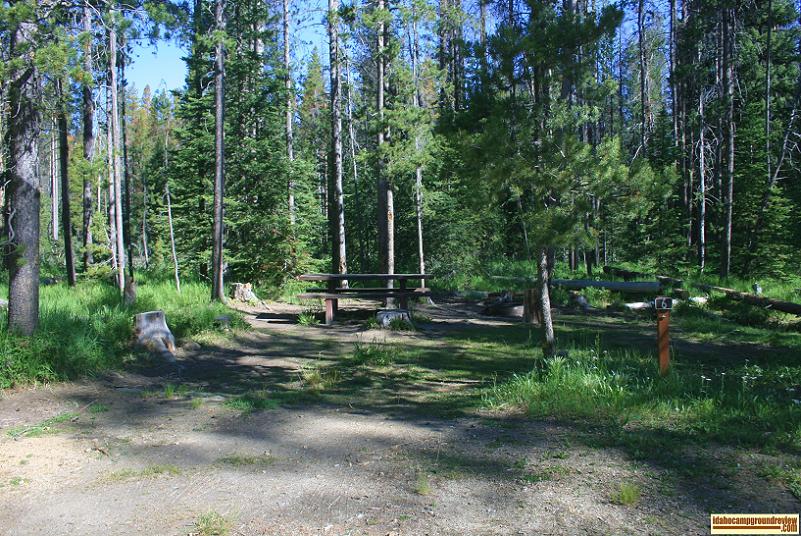 RV camping site #6 in Iron Creek Campground in the Sawtooth National Recreation Area.
