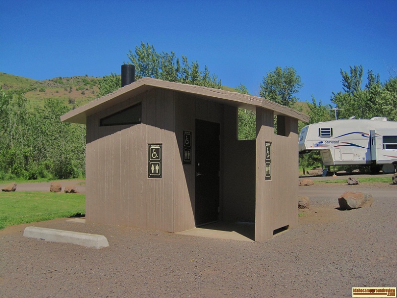View of Mann Creek  Campground outhouse