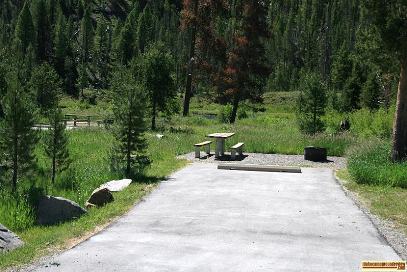 These RV camping sites are right by the Salmon River in Mormon Bend Campground.