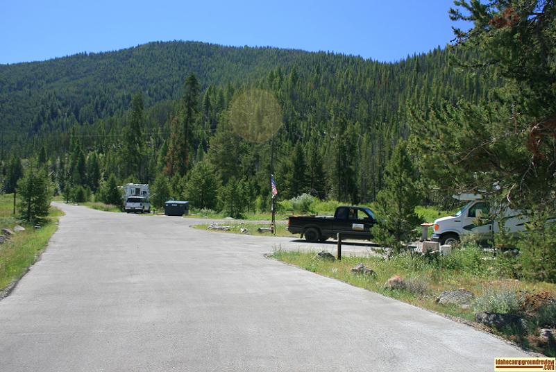 Picture of the hosts sites in Mormon Bend Campground, are "pull-thru" sites.