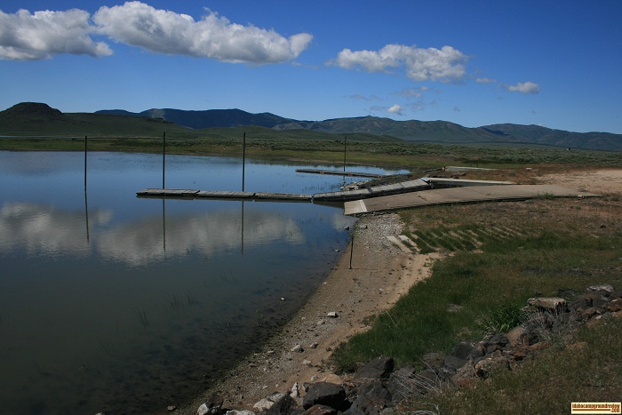 These are the docks and boat ramp at Mormon Reservoir.
