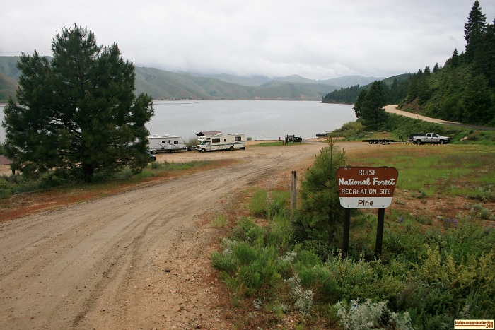 Pine Recreaton Site entrance for those who love camping in Idaho.