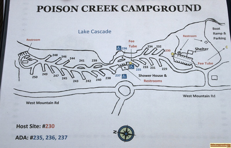 Poison Creek Campground map.