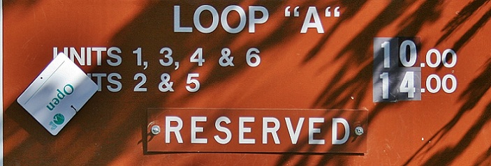 This is the sign at the entrance to Loop "A" in Porcupine Springs Campground.