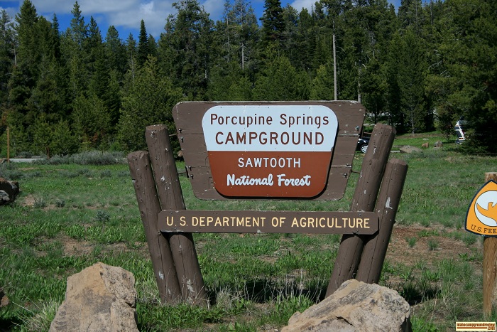This is the sign at the entrance to Porcupine Springs Campground.