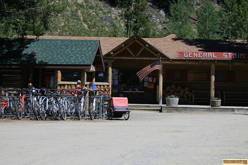 Here is the "General Store" at Redfish Lake Lodge. Notice the bike rentals.