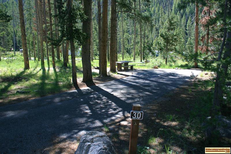 This view is of a site in the upper portion of Salmon River Campground NE of Stanley, Idaho.