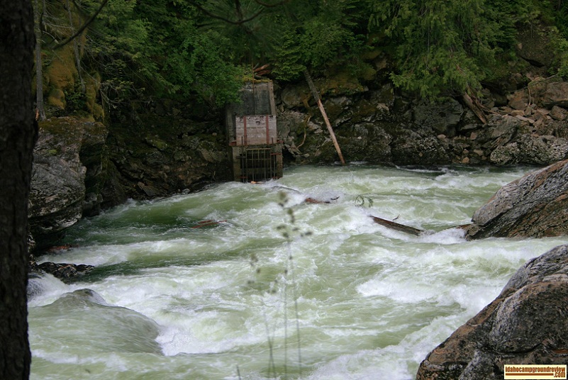 That cement structure is a fish ladder to help the Salmon get past Selway Falls.