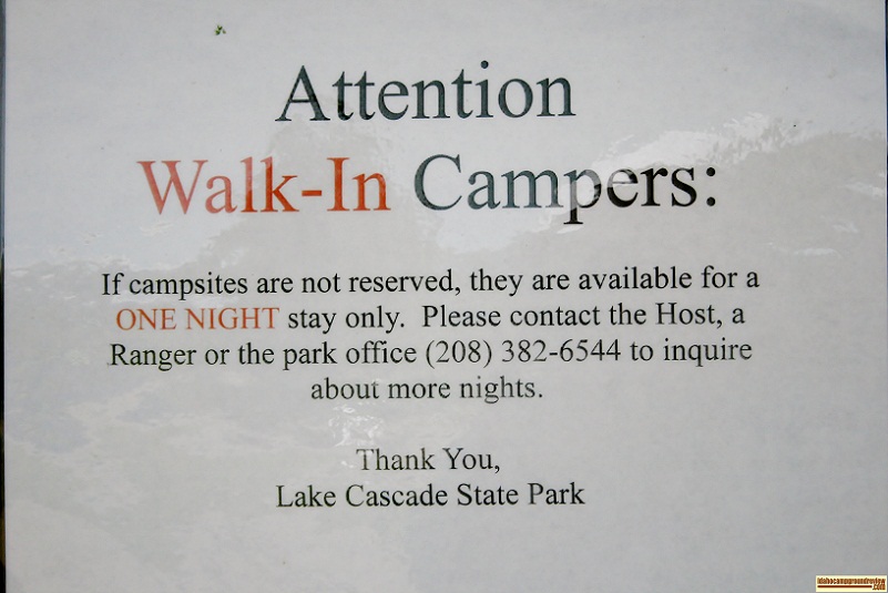 Sugarloaf Campground info sign.