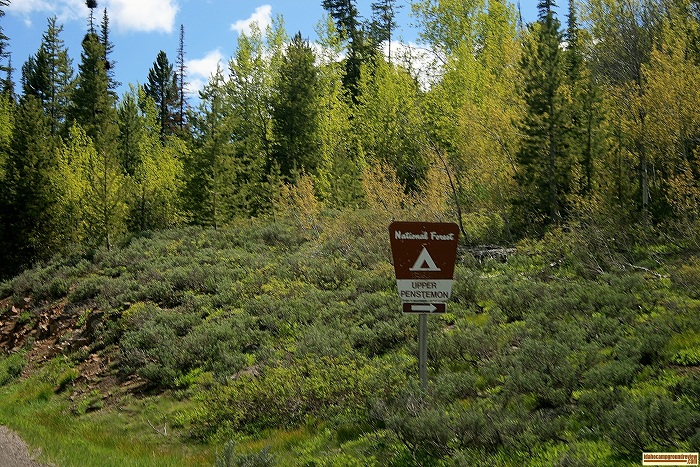 This is the sign marking the entrance to Upper Penstemon Campground.