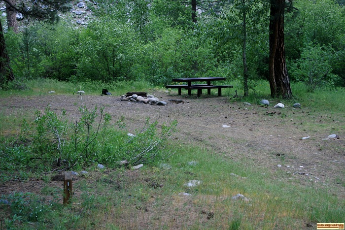 This is campsite #1 in Willow Creek Campground in the Sawtooth National Forest.