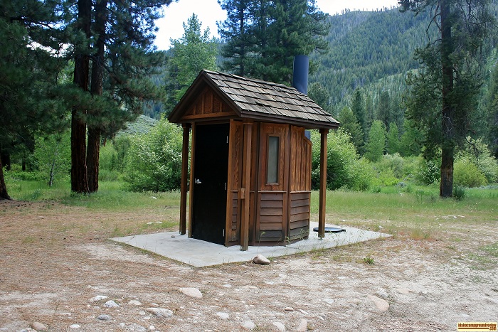 This is the outhouse at Willow Creek Campground in the Sawtooth National Forest.