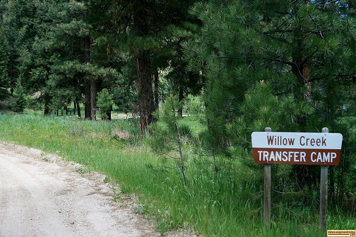 Willow Creek Transfer Camp entrance