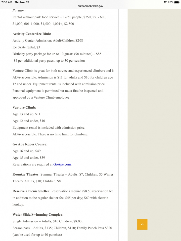 Camping at Eugene T Mahoney State Park in Nebraska