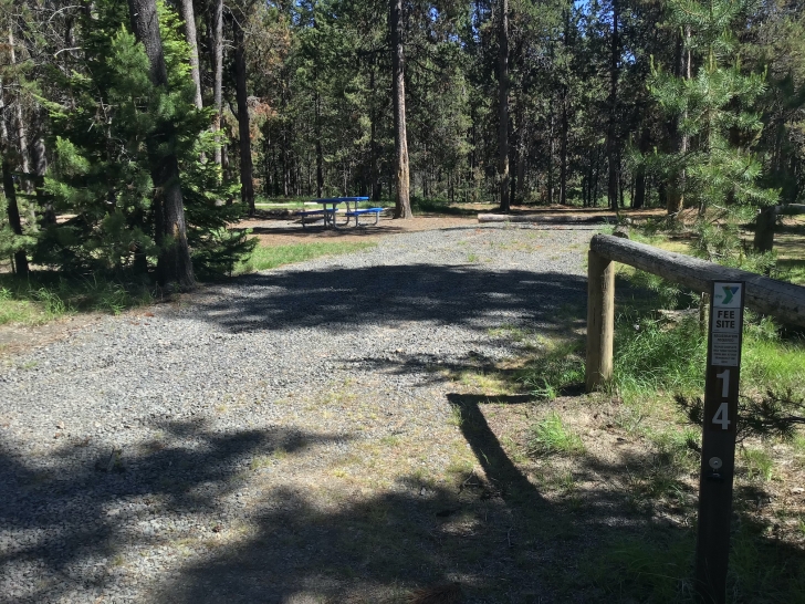 Campsite 14 in Horsethief Reservoir Campground.