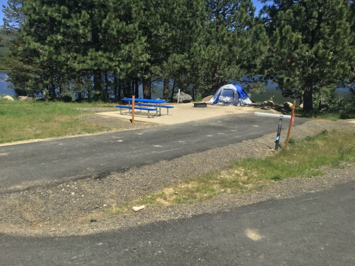 Camping in Idaho at Horsethief Reservoir Campground.