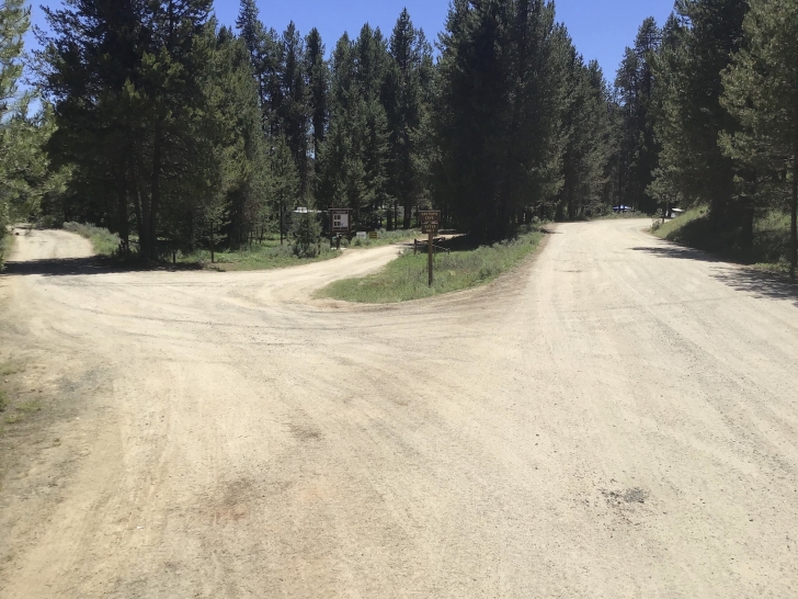 At this intersection take the left most road.