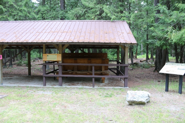 This exhibit of a log flume is next to the Nature Trail. Check it out.