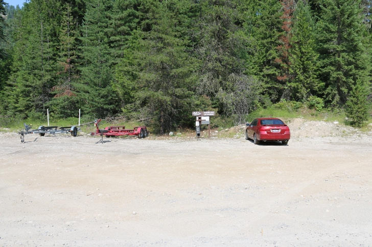 There is parking for you boat trailer accross the road from the entrance to the campground.