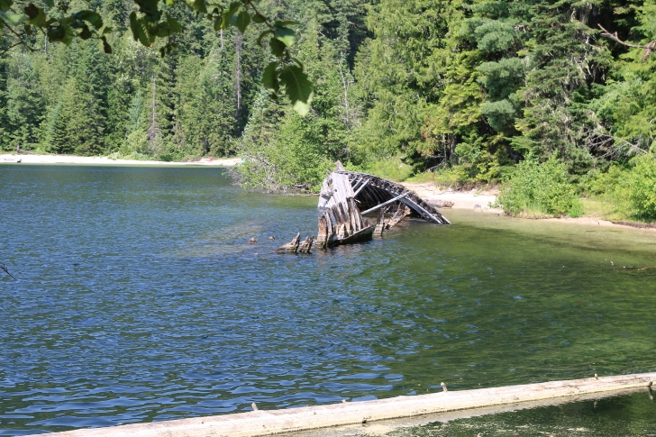 From the boat launch you will notice this wreckage of the Tyee II.